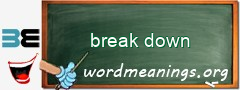 WordMeaning blackboard for break down